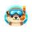 Generate one single cartoon animal avatar icon (PNG) for the Reviews block on bilucky.gr. This is NOT a realistic human portr